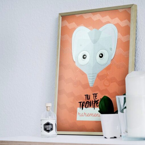 Affiche mini trophée Éléphant – Image 2