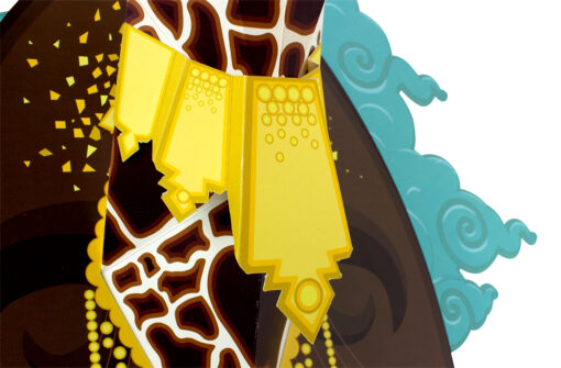 Girafe en papier fond carte – Image 3