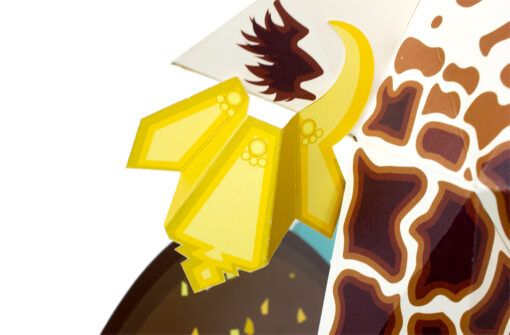 Girafe en papier fond carte – Image 4