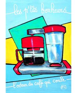 Carte postale café qui coule