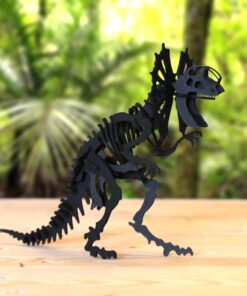 Alternative view of Dilophosaurus  en carton