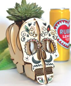 Alternative view of Crâne calavera en bois