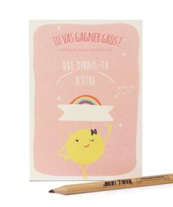 Carte à gratter gros rose