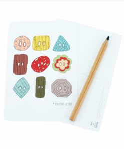 Carte postale boutons retro
