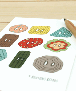 Alternative view of Carte postale boutons retro