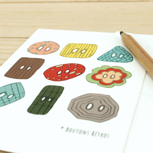 Carte postale boutons retro – Image 2