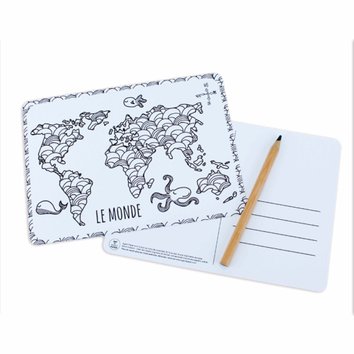 Carte à colorier monde