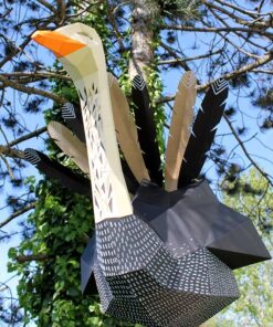 Alternative view of Autruche en papier 3D