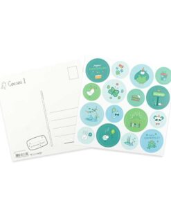 Carte anniversaire stickers nature
