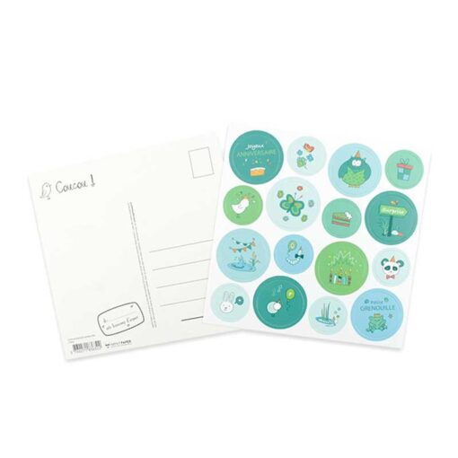 Carte anniversaire stickers nature