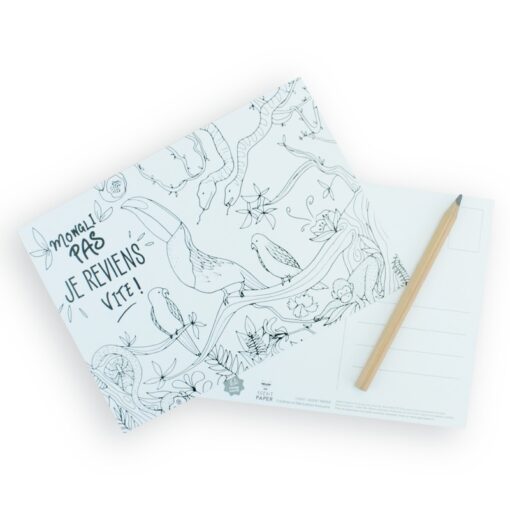 Carte à colorier Mowgli pas