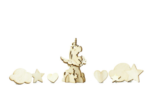 Les p'tits bidules en bois Licorne nuages