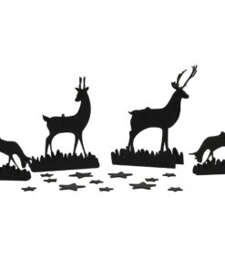 Famille de cerf en carton noir