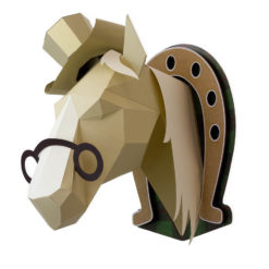 Cheval en papier 3D