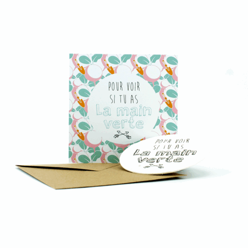 Carte à planter main verte
