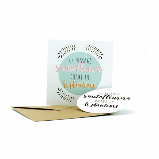 Carte à planter message autofleurissant