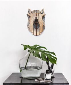 Alternative view of Tête de rhinocéros en bois