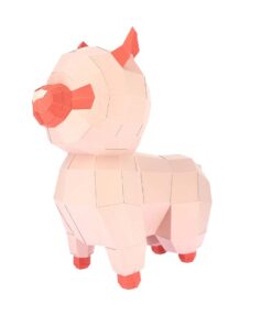 Bébé lama en papier 3D