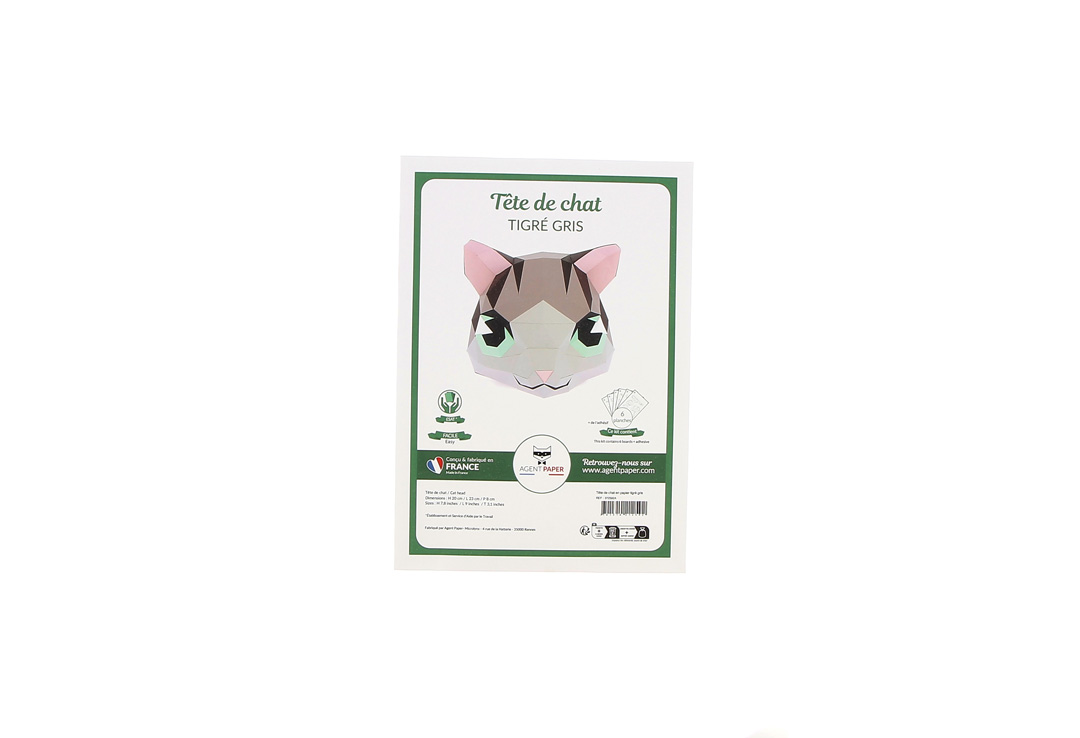 Tête de chat en papier 3D – Image 3