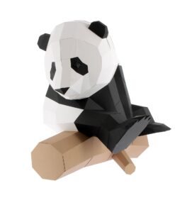 Alternative view of Petit panda sur branche en papier 3D