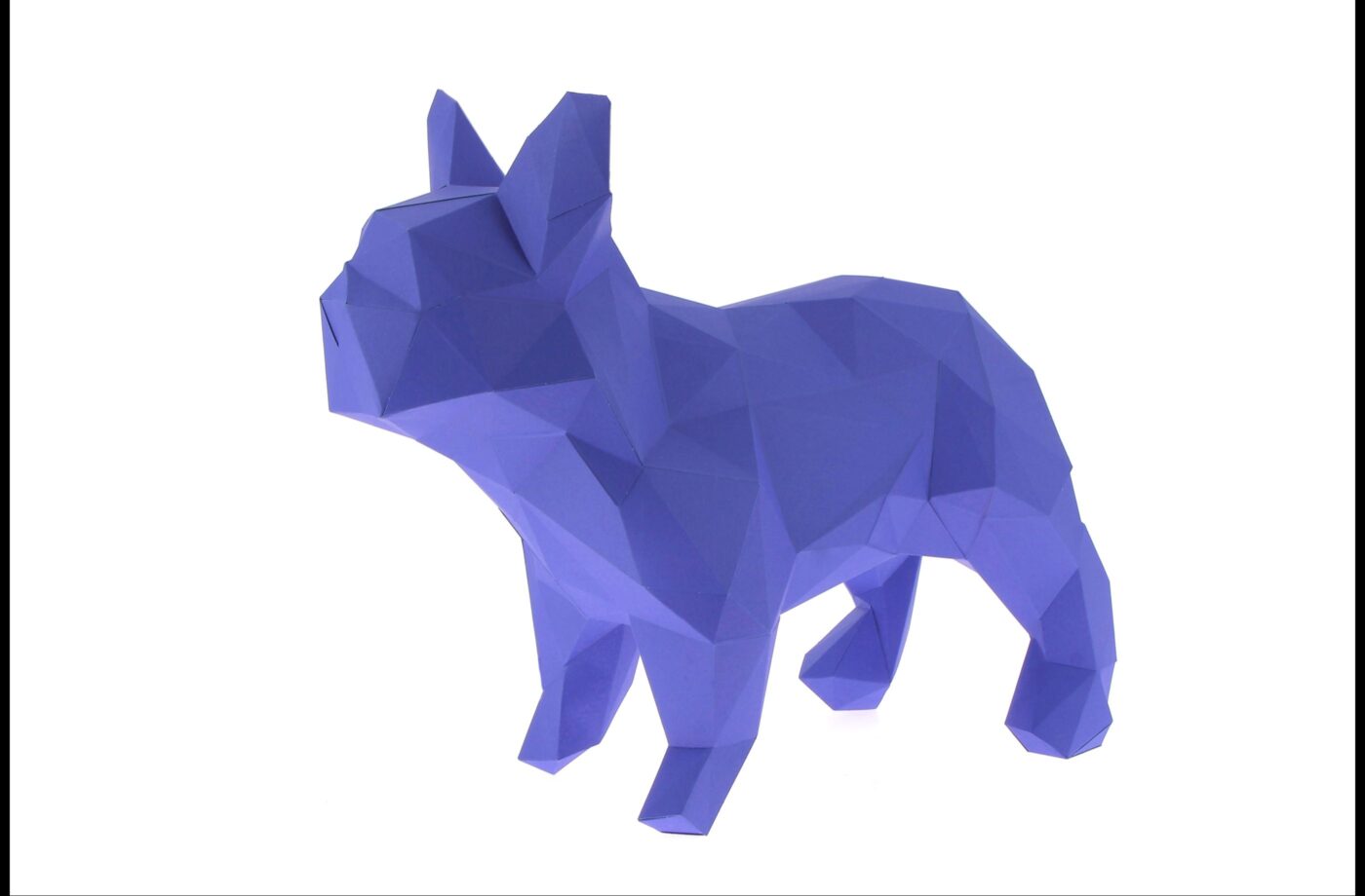 Bouledogue en papier 3D