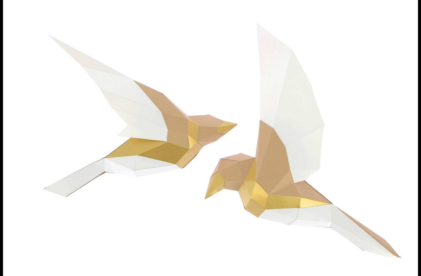 2 Oiseaux en papier 3D