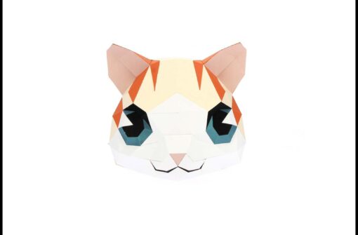 Tête de chat en papier 3D – Image 3