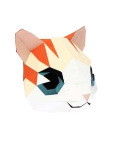 Tête de chat en papier 3D