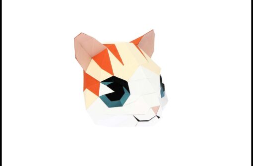 Tête de chat en papier 3D