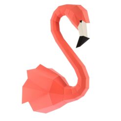 Flamant rose en papier 3D