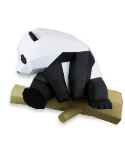Alternative view of Grand panda sur branche en papier 3D