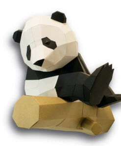 Grand panda sur branche en papier 3D