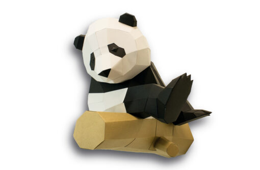 Grand panda sur branche en papier 3D
