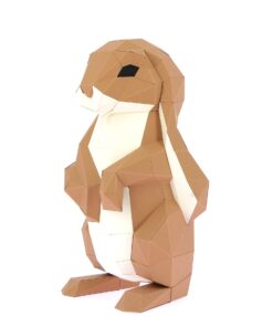 Lapin debout en papier