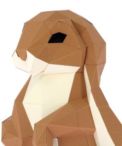 Alternative view of Lapin debout en papier