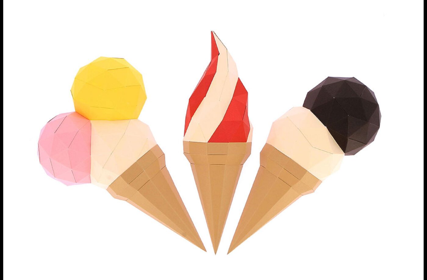 Trio glace en papier