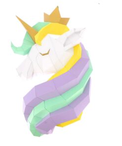 Tête de licorne en papier 3D