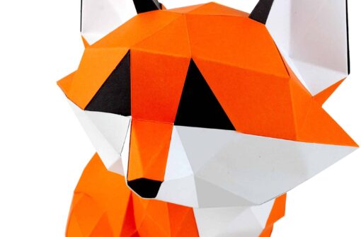 Petit renard assis en papier 3D – Image 3