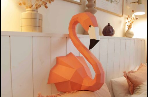 Flamant rose en papier 3D – Image 2
