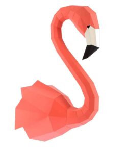 Flamant rose en papier 3D