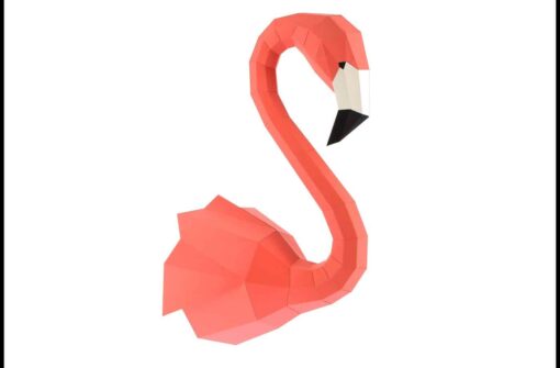 Flamant rose en papier 3D