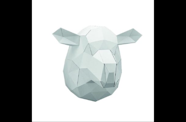 Gilles le mouton sans laine en papier 3D